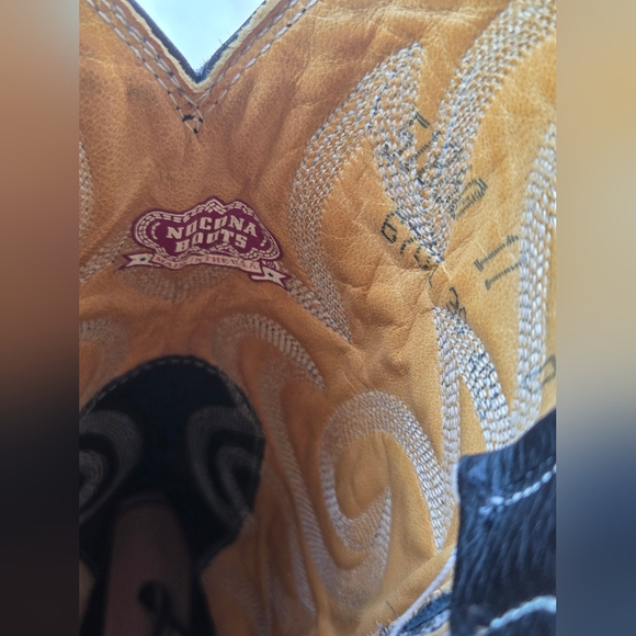 Nocona Black Leather Cowboy Boots Size 11D - Picture 7 of 9